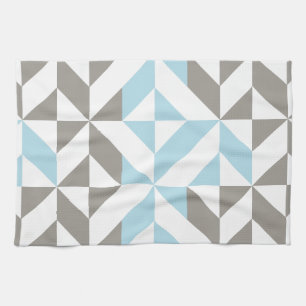 Blauw en zilver Geometric ZigZag Theedoek