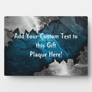 Blauw en zilver Grunge Metal/Stone Design Fotoplaat