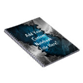 Blauw en zilver Grunge Metal/Stone Design Notitieboek (Rechterzijde)
