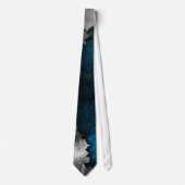 Blauw en zilver Grunge Metal/Stone Design Stropdas (Voorkant)