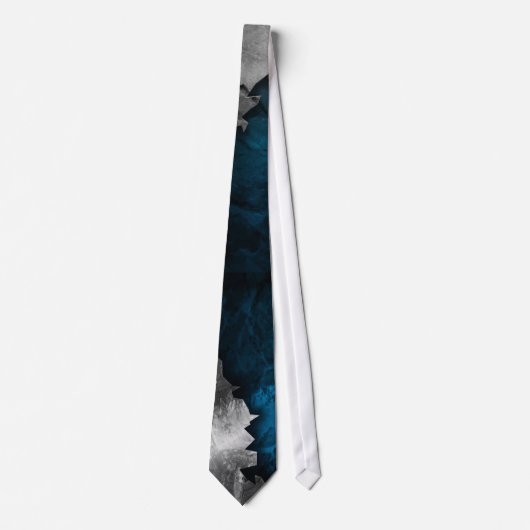 Blauw en zilver Grunge Metal/Stone Design Stropdas (Voorkant)