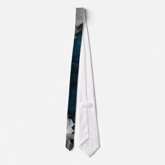 Blauw en zilver Grunge Metal/Stone Design Stropdas (Achterkant)