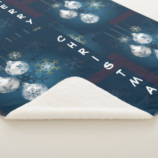 Blauw en Zilver Kerstbal Dekken Sherpa Deken