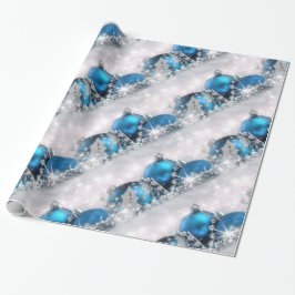 Blauw en zilver kerstpapier cadeaupapier