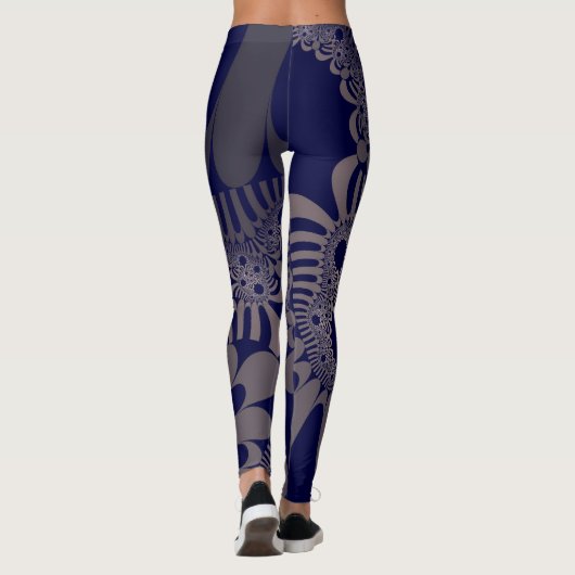 Blauw en zilver leggings (Achterkant)