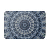 Blauw en Zilver Mandala Patroon Ontwerp Badmat (Voorkant)