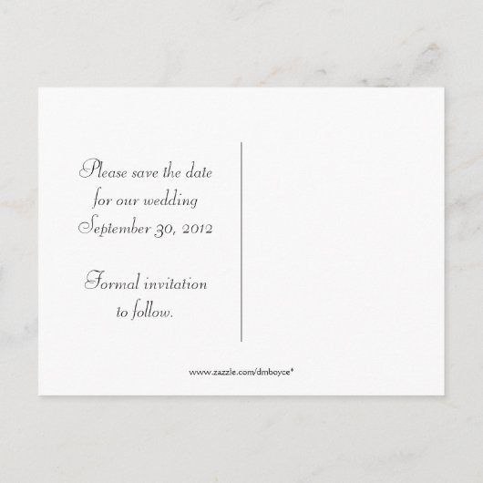 Blauw en Zilver Monogram Bloemen Wervelingen Save  Aankondigingskaart (Achterkant)