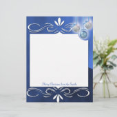 Blauw en zilver Ornamenten op een blauw (Staand voorkant)