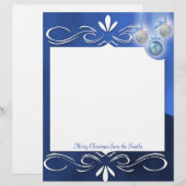 Blauw en zilver Ornamenten op een blauw (Voorkant / Achterkant)