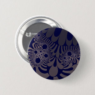 Blauw en zilver ronde button 5,7 cm