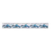 Blauw en zilver Satin Ribbon Lint (Voorkant)