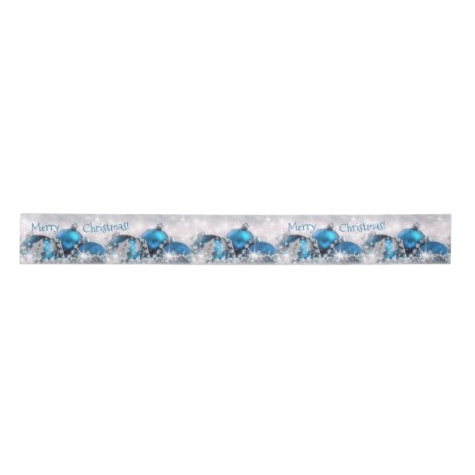Blauw en zilver Satin Ribbon Lint (Voorkant)