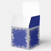 Blauw en Zilver Sneeuwvlok Bruiloft Bedankdoosjes (Geopend)