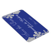 Blauw en Zilver Sneeuwvlok Bruiloft Save the Date Magneet (Rechterzijde)