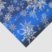 Blauw en Zilver Sneeuwvlokken Kerstmis Tissuepapier (Detail)