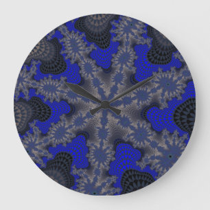 Blauw en zilver Starburst Grote Klok