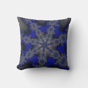 Blauw en zilver Starburst Kussen