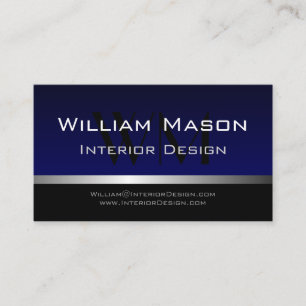 Blauw en zilver Stripe Professional Visitekaartje