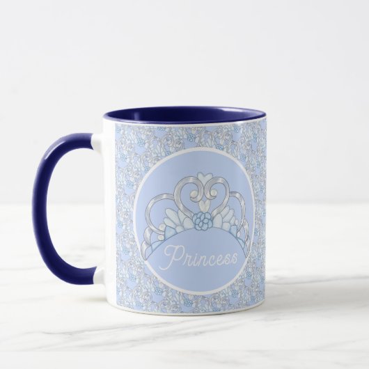 blauw en zilver Tiara Mok (Links)