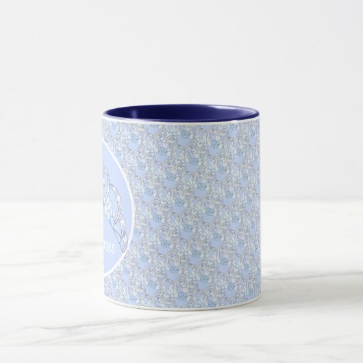 blauw en zilver Tiara Mok (Midden)