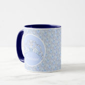 blauw en zilver Tiara Mok (Voorkant links)