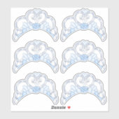 Blauw en Zilver Tiara Sticker Blad (Vel)