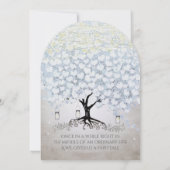 Blauw- en zilverhartrede Boho Wedding Kaart (Achterkant)