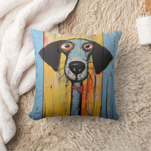 Blauw en zwart Abstract Hond Kussen