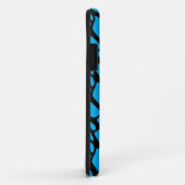 Blauw en zwart Abstract organisch huidpatroon Case-Mate iPhone Case (Achterkant/rechts)
