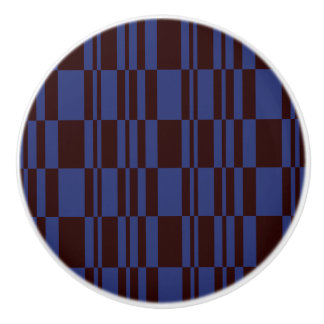 Blauw en zwart Abstract strepen dressoir en lade Keramische Knop