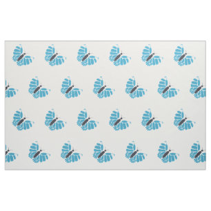 Blauw en zwart abstract vlindervliegweefsel stof