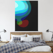 Blauw en zwart Abstracte kunst 915 Canvas Afdruk (Insitu (Slaapkamer))