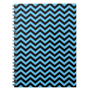 Blauw en zwart Chevron Pattern Notitieboek
