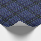 Blauw en zwart Clark Tartan Pset Wrapping Paper Cadeaupapier (Hoek)