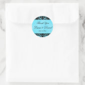 Blauw en zwart Damask 1,5" Dank u Sticker (Tas)