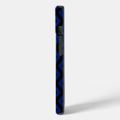 Blauw en zwart diamantpatroon Case-Mate iPhone case (Achterkant / Links)