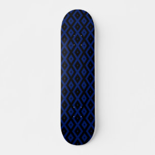 Blauw en zwart diamantpatroon skateboard