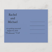 Blauw en Zwart Faux Kant Sla de datum op Aankondigingskaart (Achterkant)