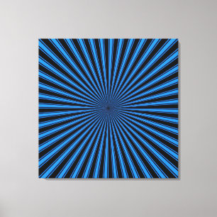 Blauw en zwart Funky Abstract Art Wrapped Canvas Afdruk