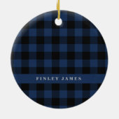  blauw en zwart gebundeld keramisch ornament (Achterkant)