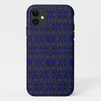 Blauw en zwart geometrisch patroon. iPhone 11 hoesje