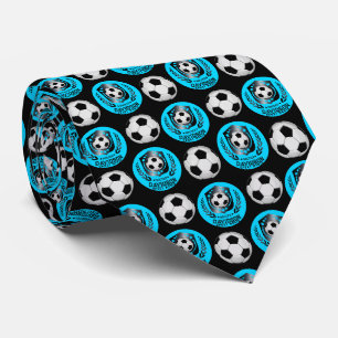 Blauw en zwart gepersonaliseerd voetbal met aangep stropdas