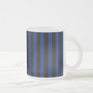 Blauw en zwart gestreept als snoep matglas koffiemok