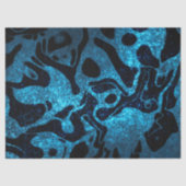 Blauw en zwart glitter golvend patroon tissuepapier (Voorkant)