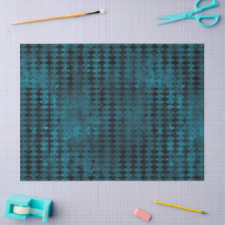 blauw en zwart Harlequin - Verticaal patroon Tissuepapier