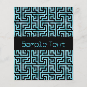 Blauw en zwart labyrint flyer