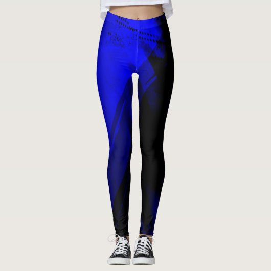 Blauw en zwart leggings (Voorkant)