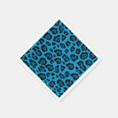 Blauw en zwart luipaardprint servet (Hoek)