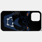 Blauw en zwart Panther Case-Mate iPhone Case (Achterkant (horizontaal))