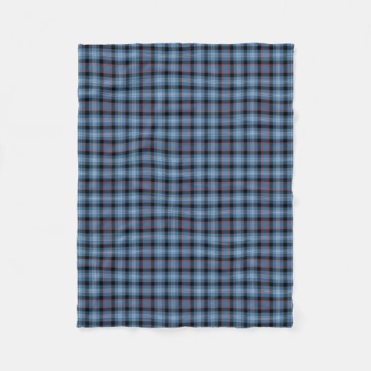 Blauw en zwart Plaid Fitzgerald Tartan Fleece Deken (Voorkant)
